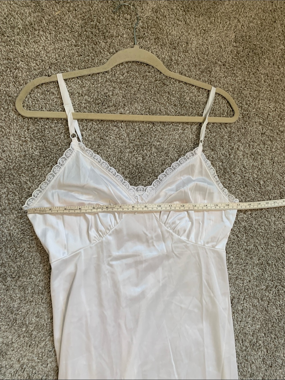 Vintage Sears White Lace-Trim Slip Dress - Picture 7 of 9